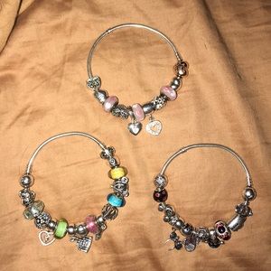 Pandora Disney sterling & 14K charms & bracelets